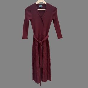 Like New - Gabby Skye Rich Burgundy Ribbed Knit 🧶 Dress - S